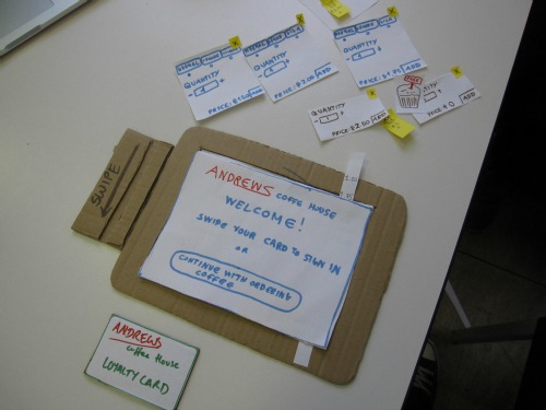 Photo of our paper prototype
