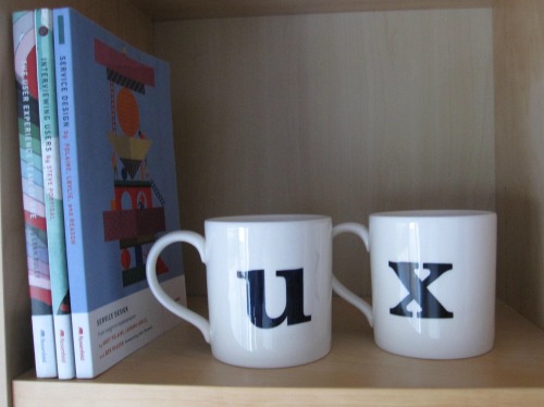 Photo of mugs showing lower case letters