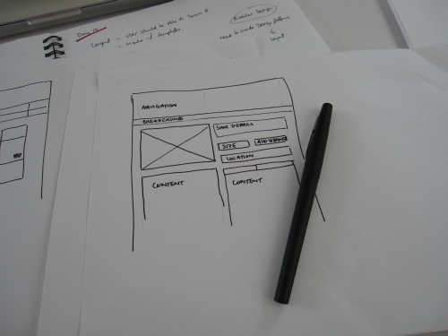 a sketched wireframe